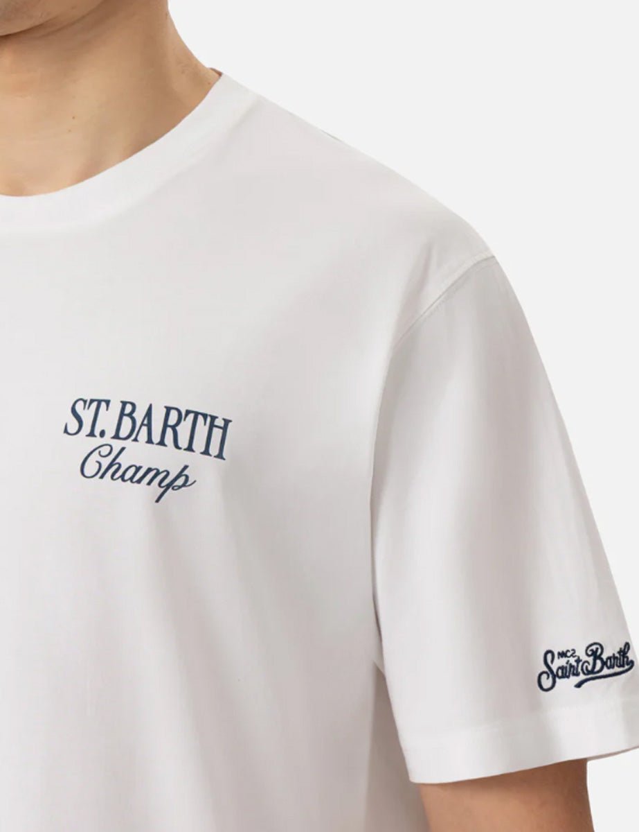 t-shirt classic apres tennis champ bianco - st. barth - t-shirt