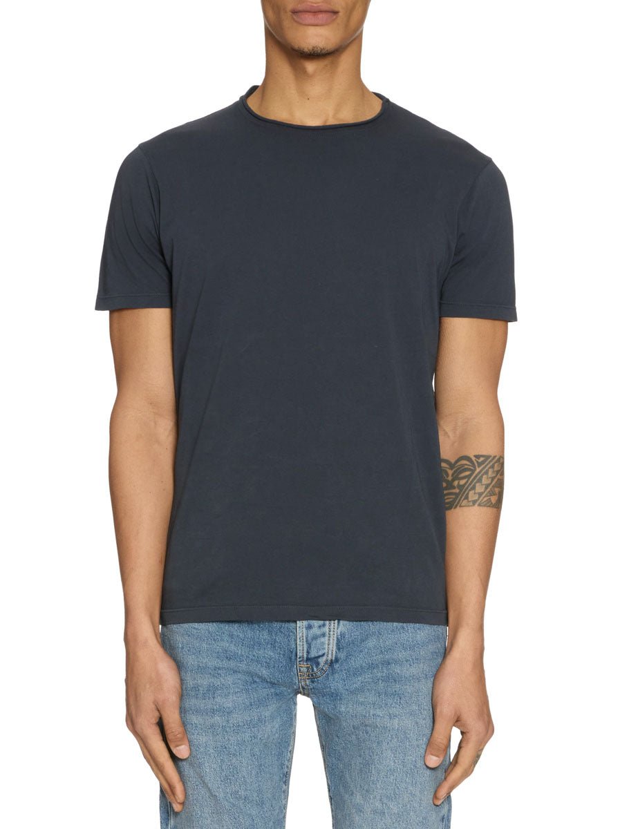 t-shirt cotone collo rolle blu navy - daniele fiesoli - t-shirt