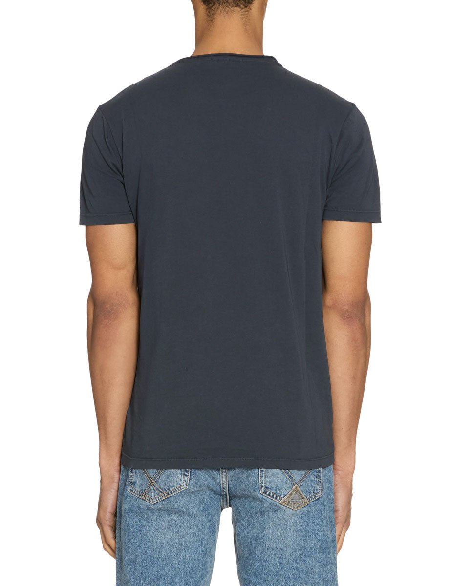 t-shirt cotone collo rolle blu navy - daniele fiesoli - t-shirt