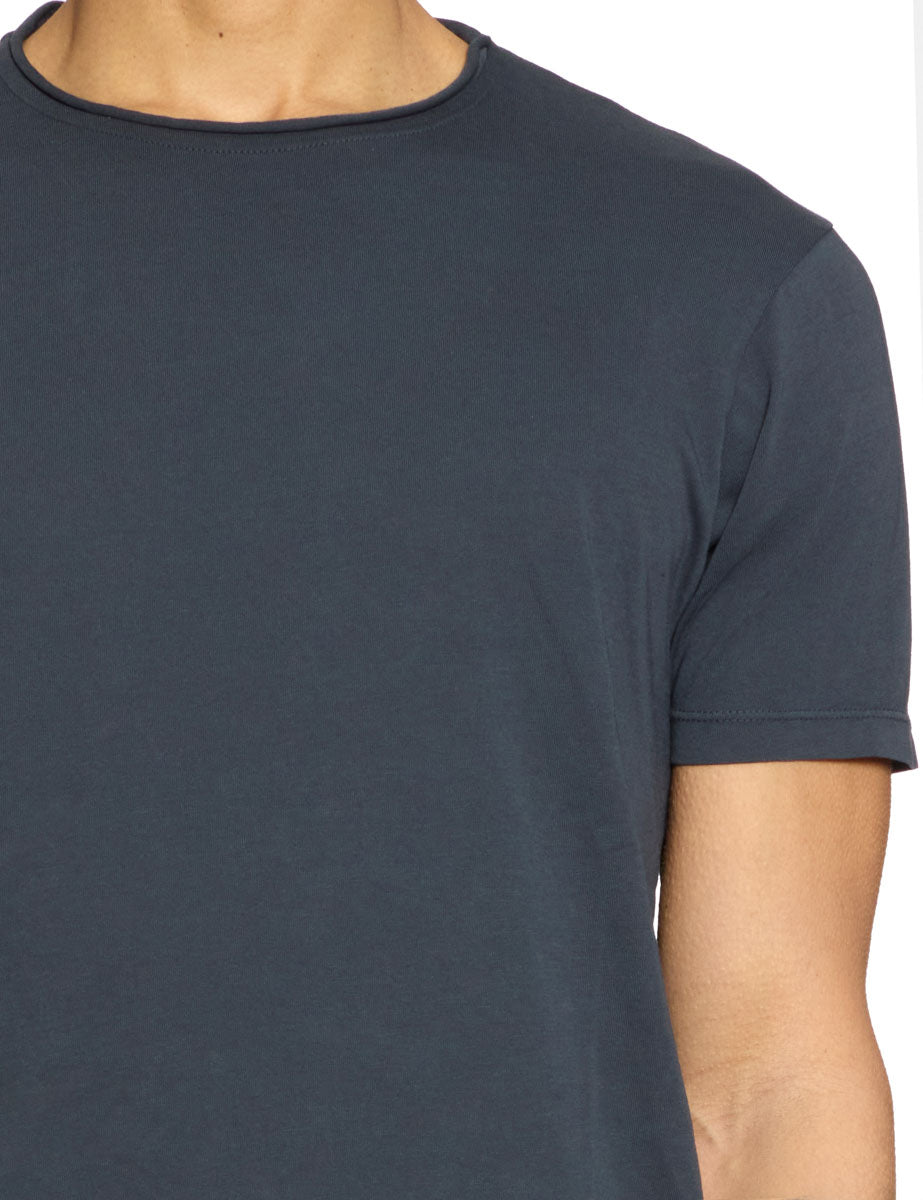 t-shirt cotone collo rolle blu navy - daniele fiesoli - t-shirt