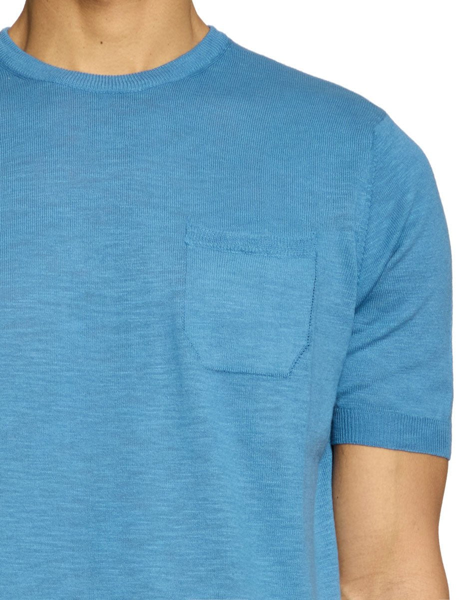 t-shirt cotone fiammato avio - blufrida - t-shirt