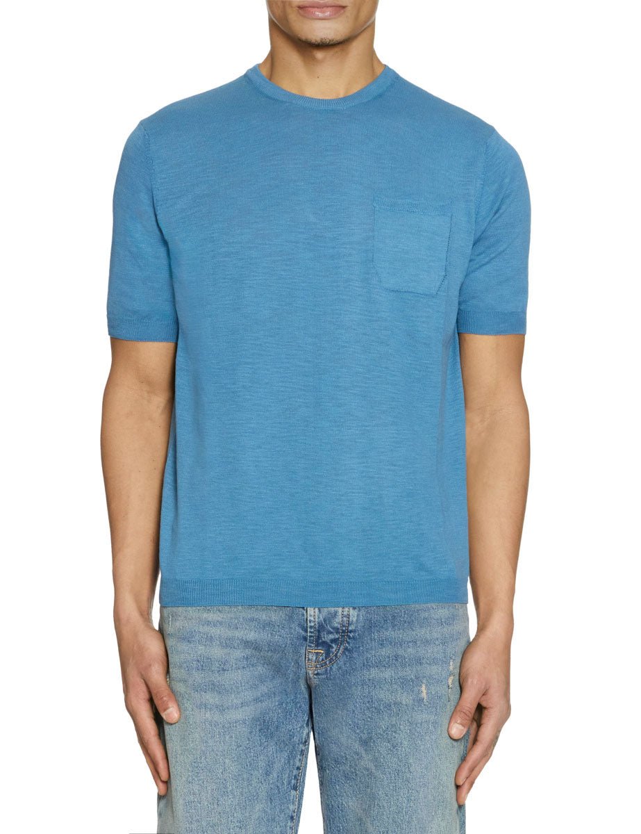 t-shirt cotone fiammato avio - blufrida - t-shirt