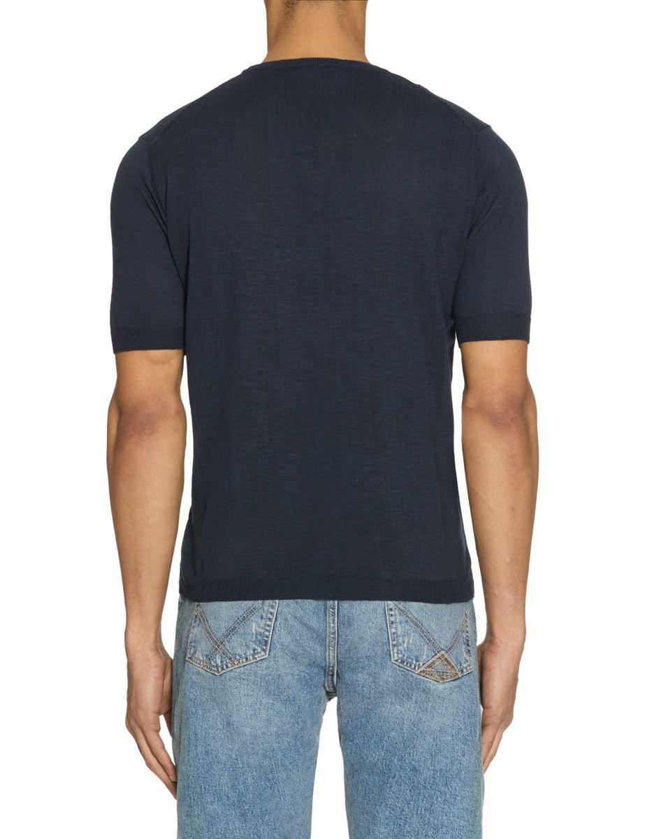 t-shirt cotone fiammato blu - blufrida - t-shirt