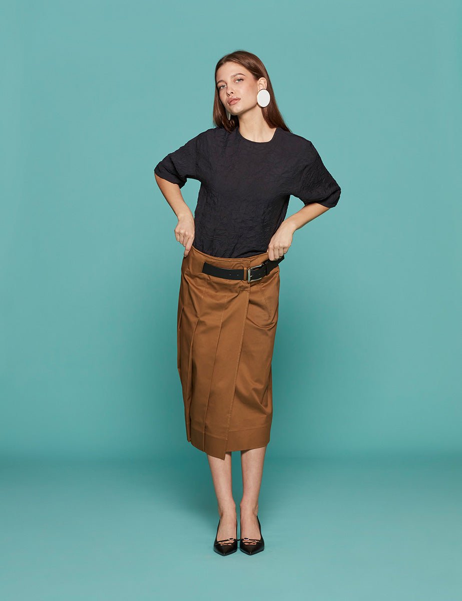 t-shirt easy t midnight navy - tibi - t-shirt