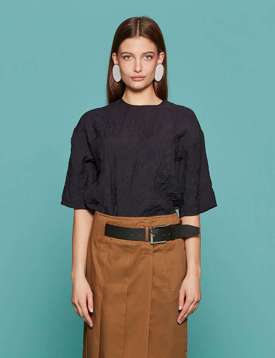 t-shirt easy t midnight navy - tibi - t-shirt