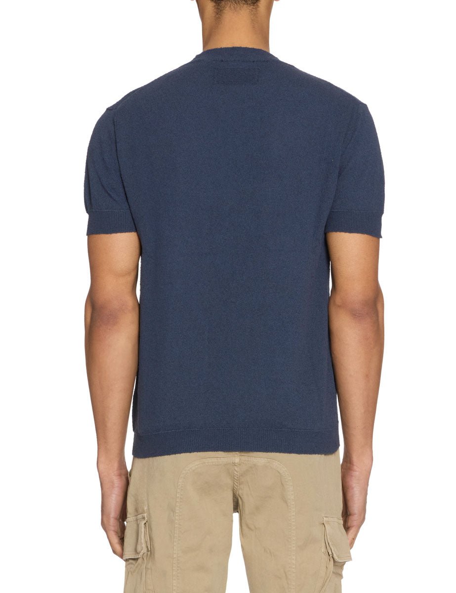 t-shirt girocollo spugna blu - daniele fiesoli - maglia