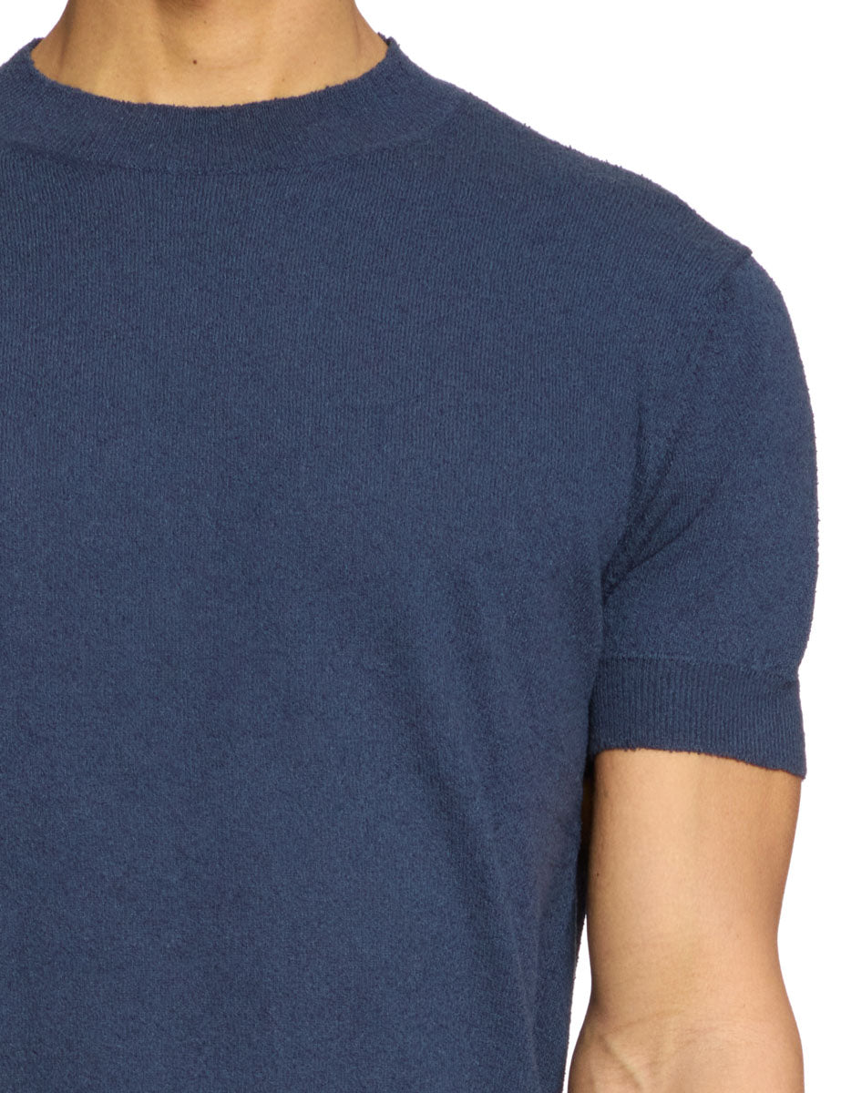 t-shirt girocollo spugna blu - daniele fiesoli - maglia