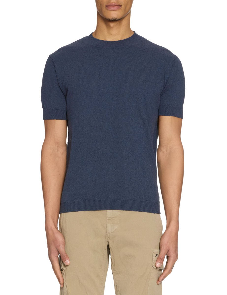 t-shirt girocollo spugna blu - daniele fiesoli - maglia