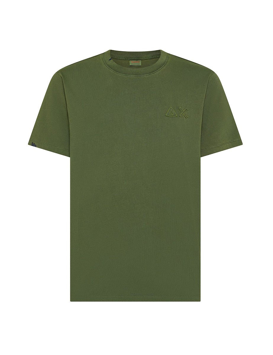 t-shirt girocollo vintage broken verde scuro - sun68 - t-shirt
