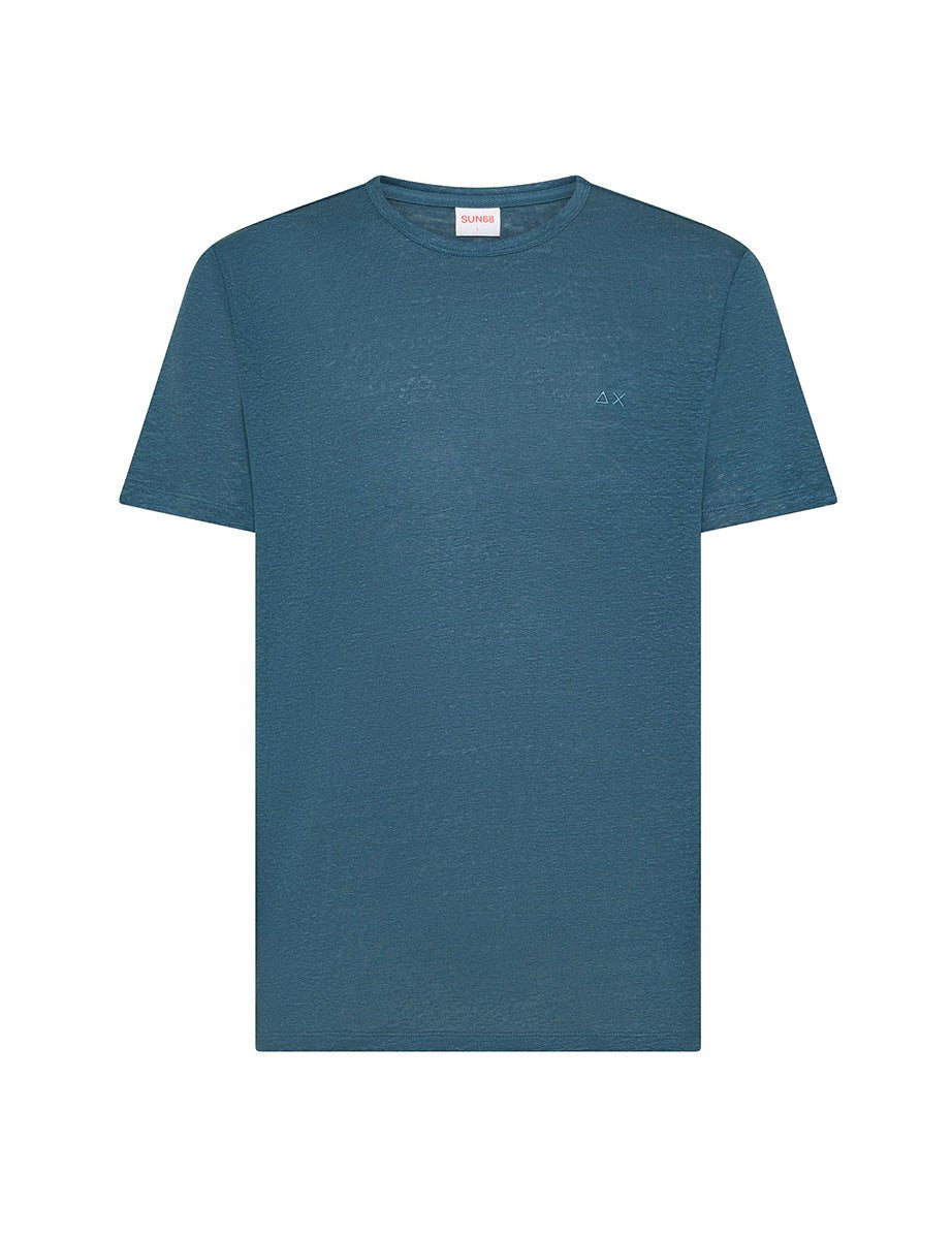 t-shirt jersey lino avio scuro - sun68 - t-shirt