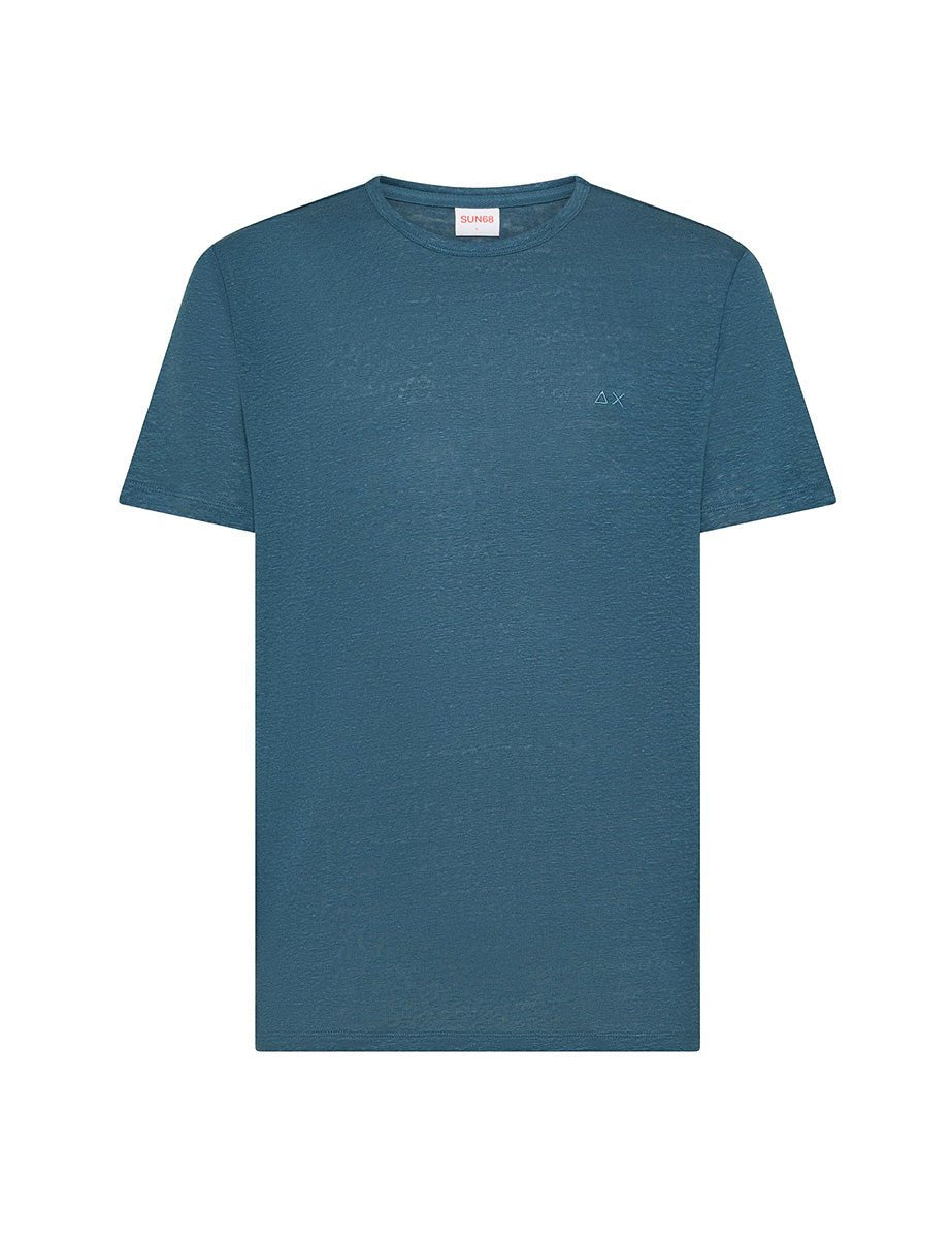 t-shirt jersey lino avio scuro - sun68 - t-shirt