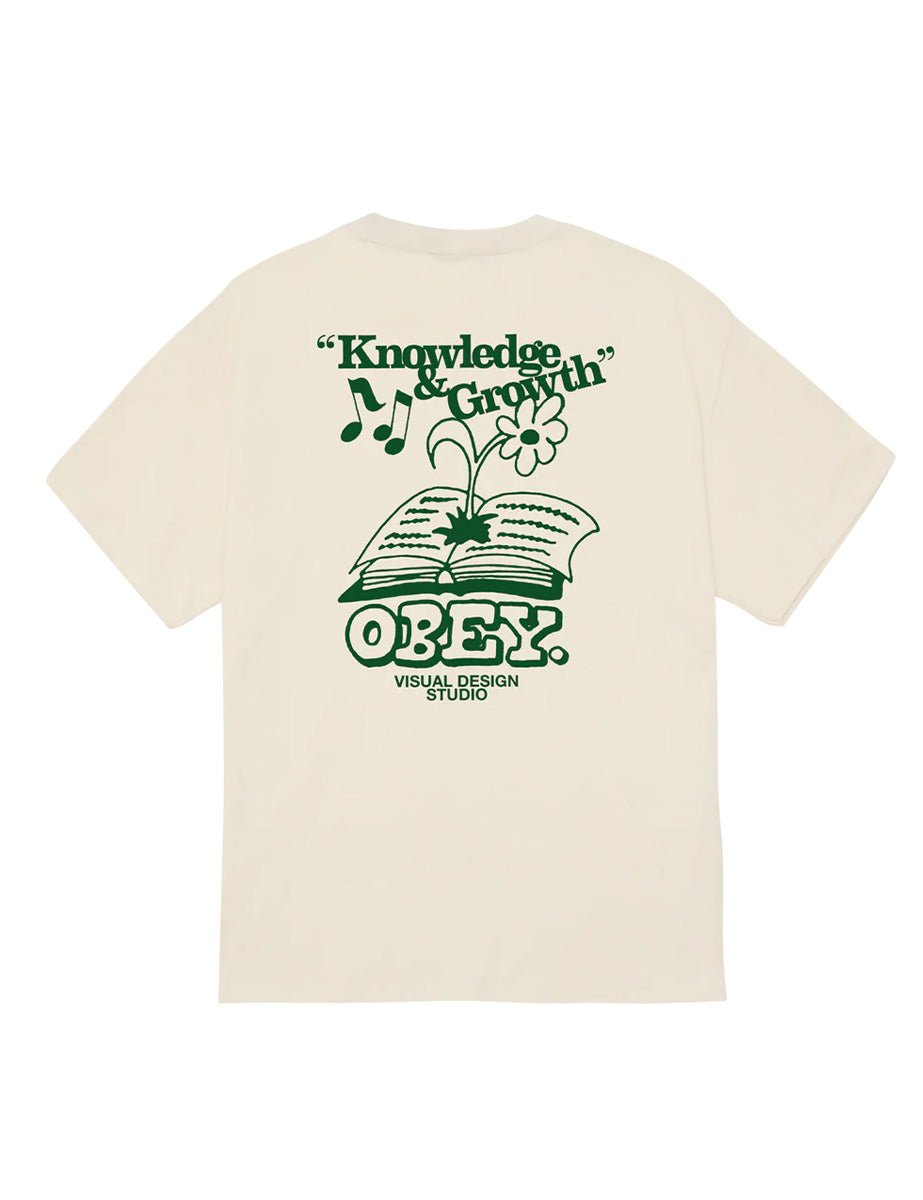 t-shirt knowledge&growth cream - obey - t-shirt
