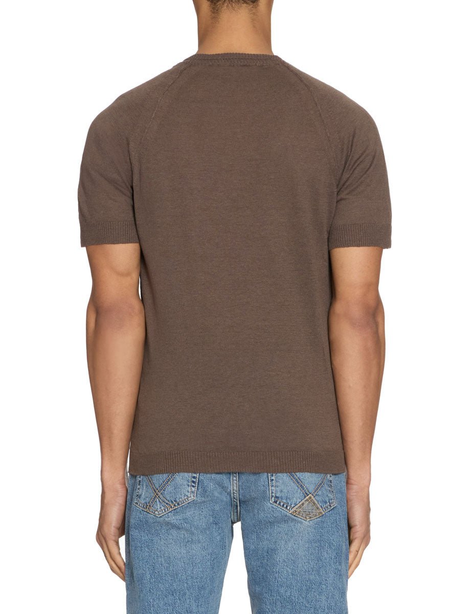 t-shirt lino raglan cuciture moka - daniele fiesoli - maglia