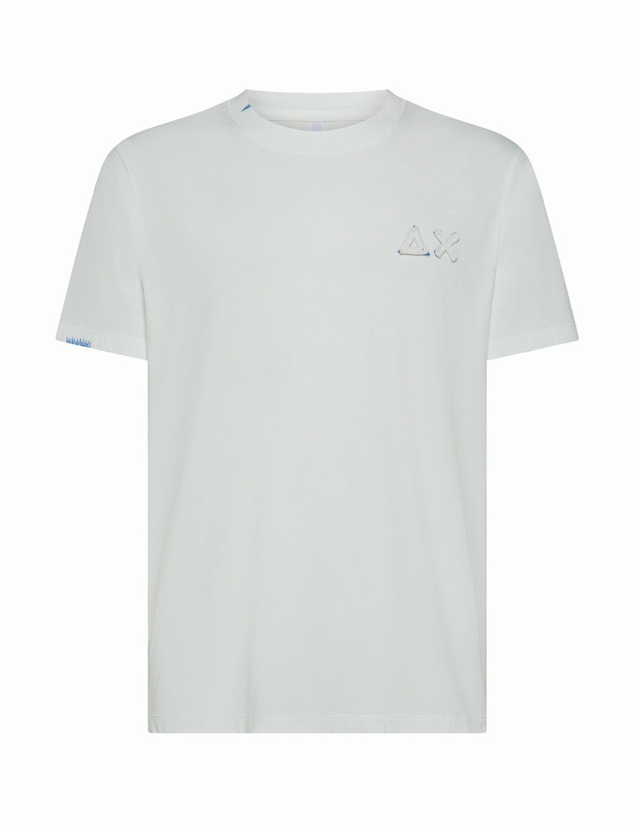 t-shirt logo vintage broken bianco - sun68 - t-shirt