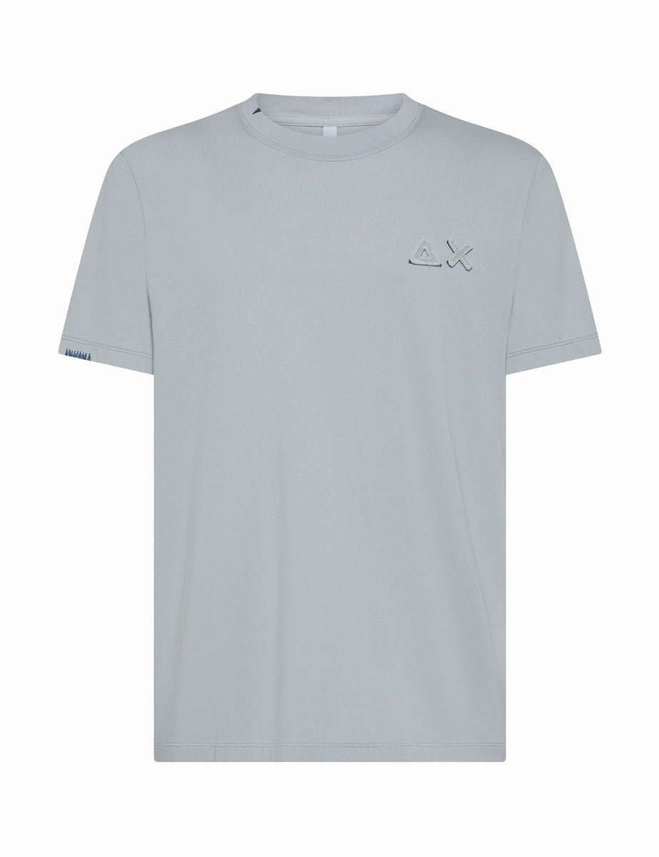 t-shirt logo vintage broken grigio chiaro - sun68 - t-shirt