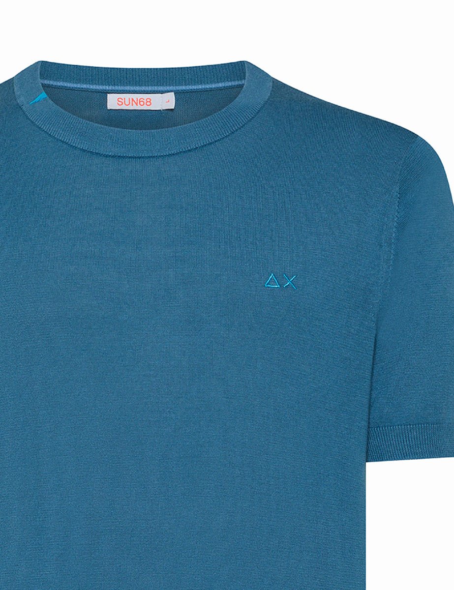 t-shirt maglia avio scuro - sun68 - pullover