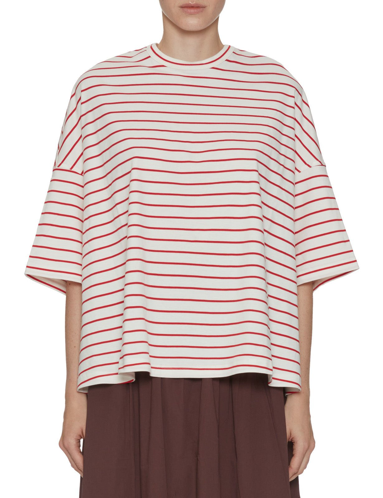 t-shirt over righe bianco rosso - plan c - t-shirt