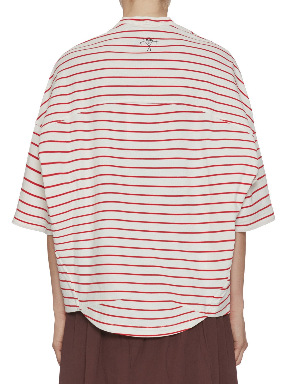 t-shirt over righe bianco rosso - plan c - t-shirt
