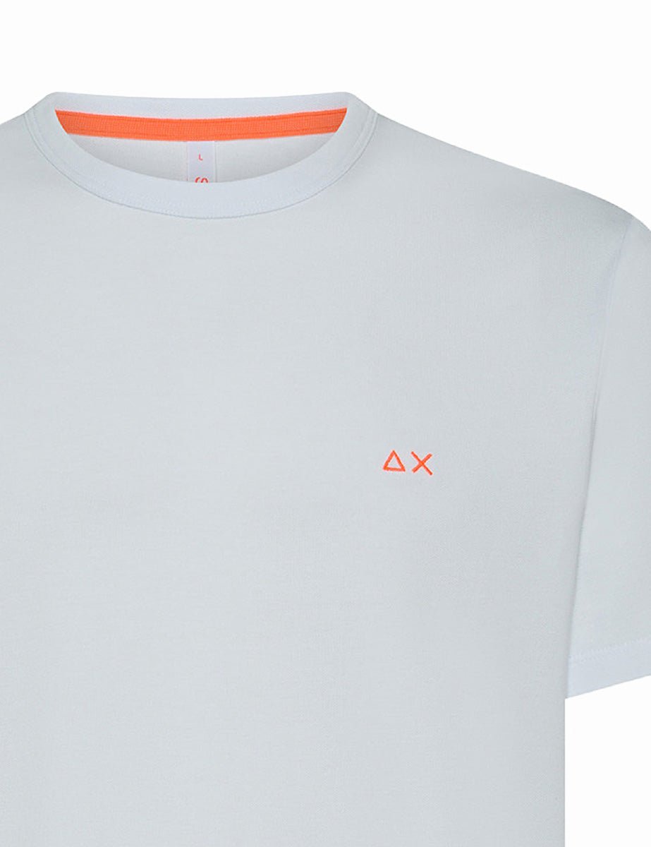 t-shirt piquet logo fluo bianco - sun68 - t-shirt