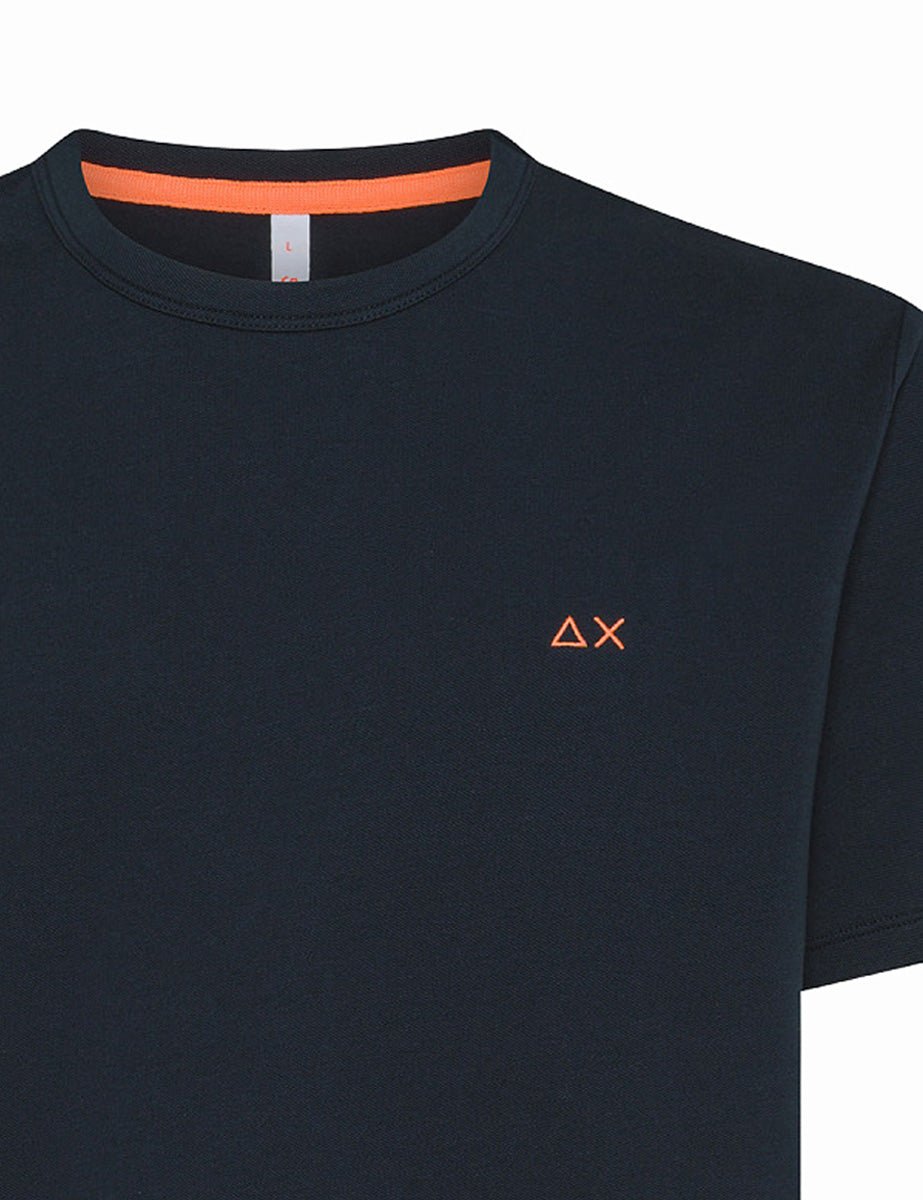 t-shirt piquet logo fluo blu navy - sun68 - t-shirt