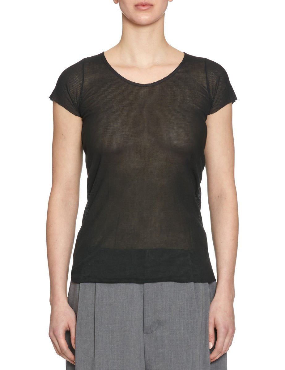 t-shirt slim cotone nero - roberto collina - t-shirt