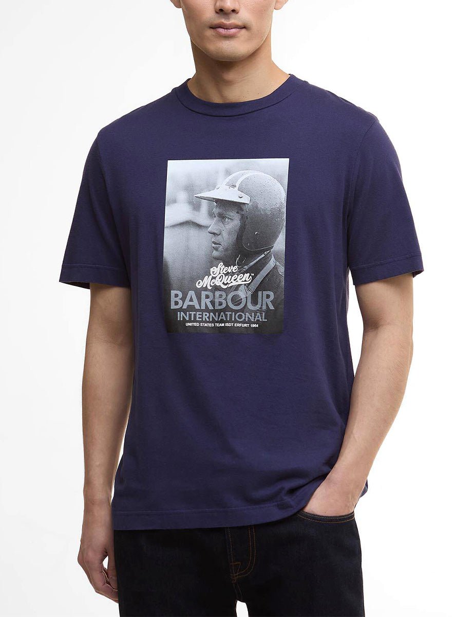 t-shirt steve mcqueen royal blue - barbour - t-shirt