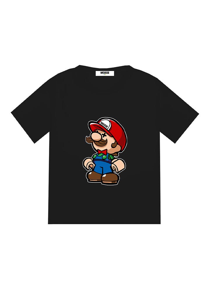 t-shirt super mario nero - mousse - t-shirt