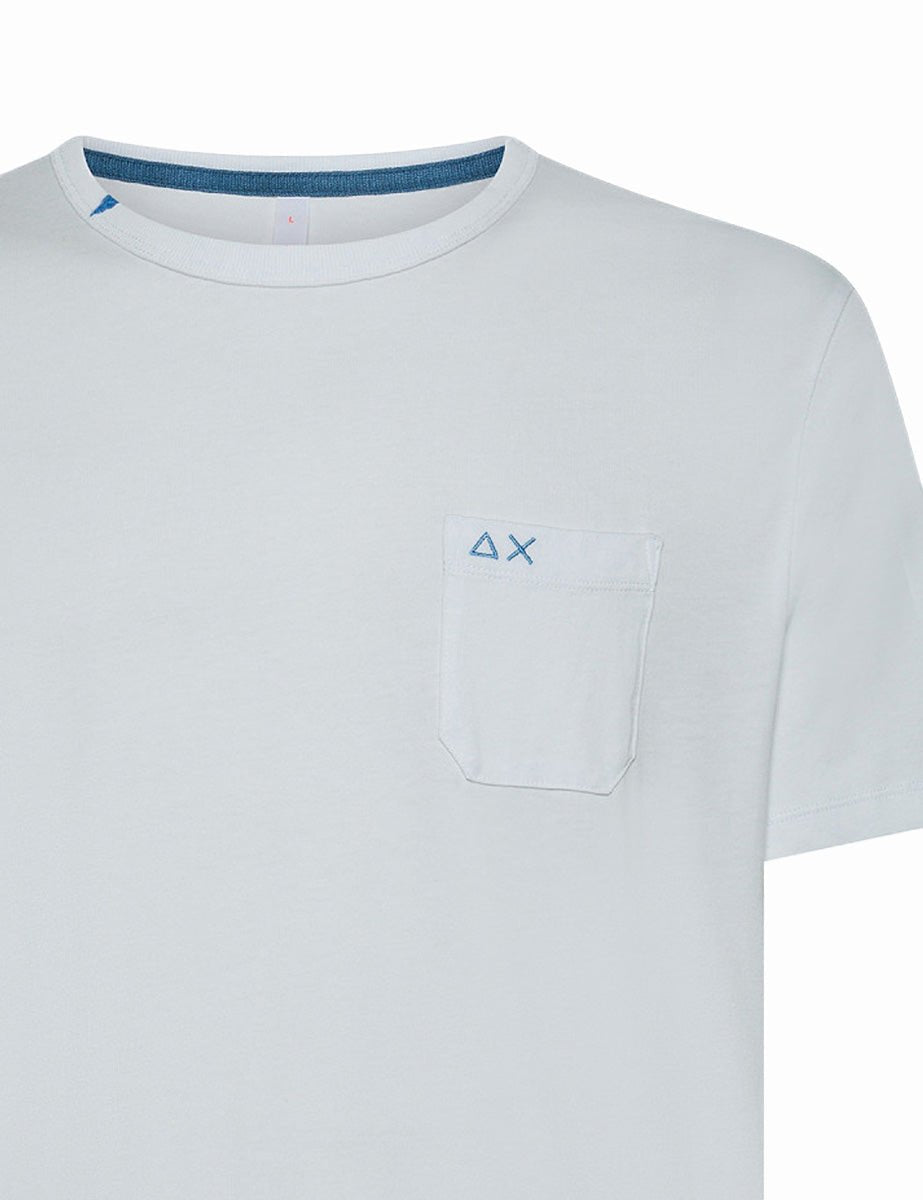 t-shirt taschino cotone bianco - sun68 - t-shirt