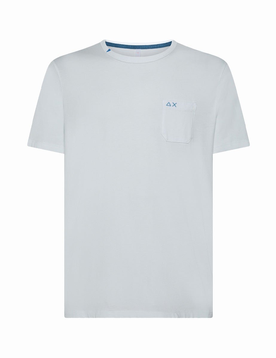 t-shirt taschino cotone bianco - sun68 - t-shirt