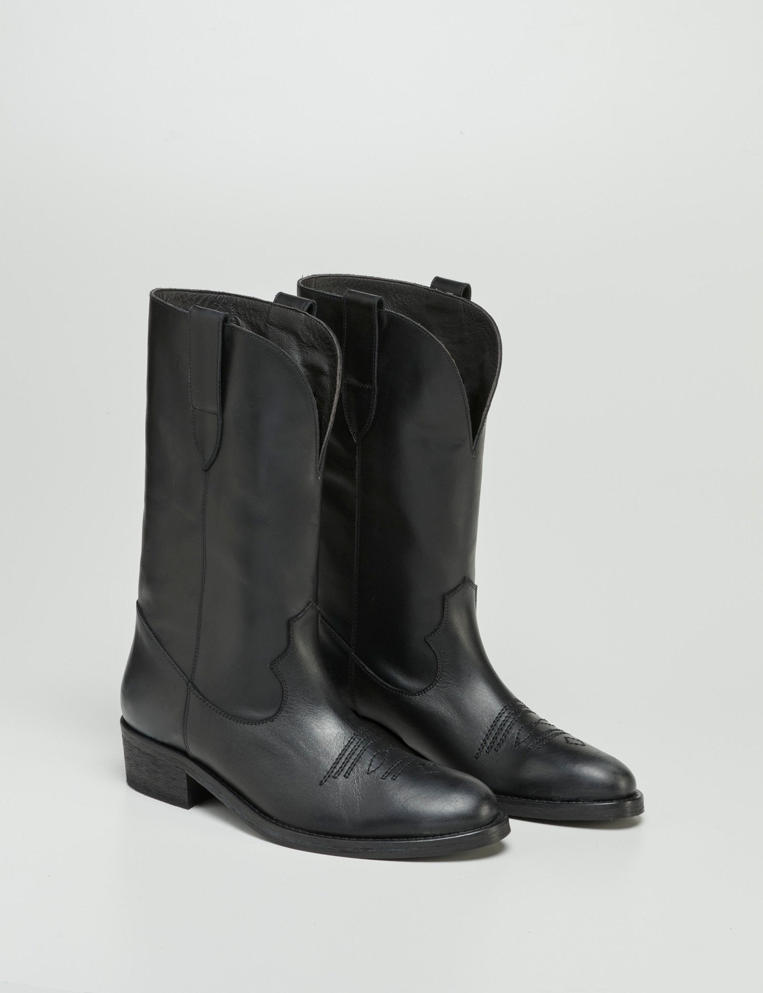 texano cuciture nero - viaroma15 - stivale