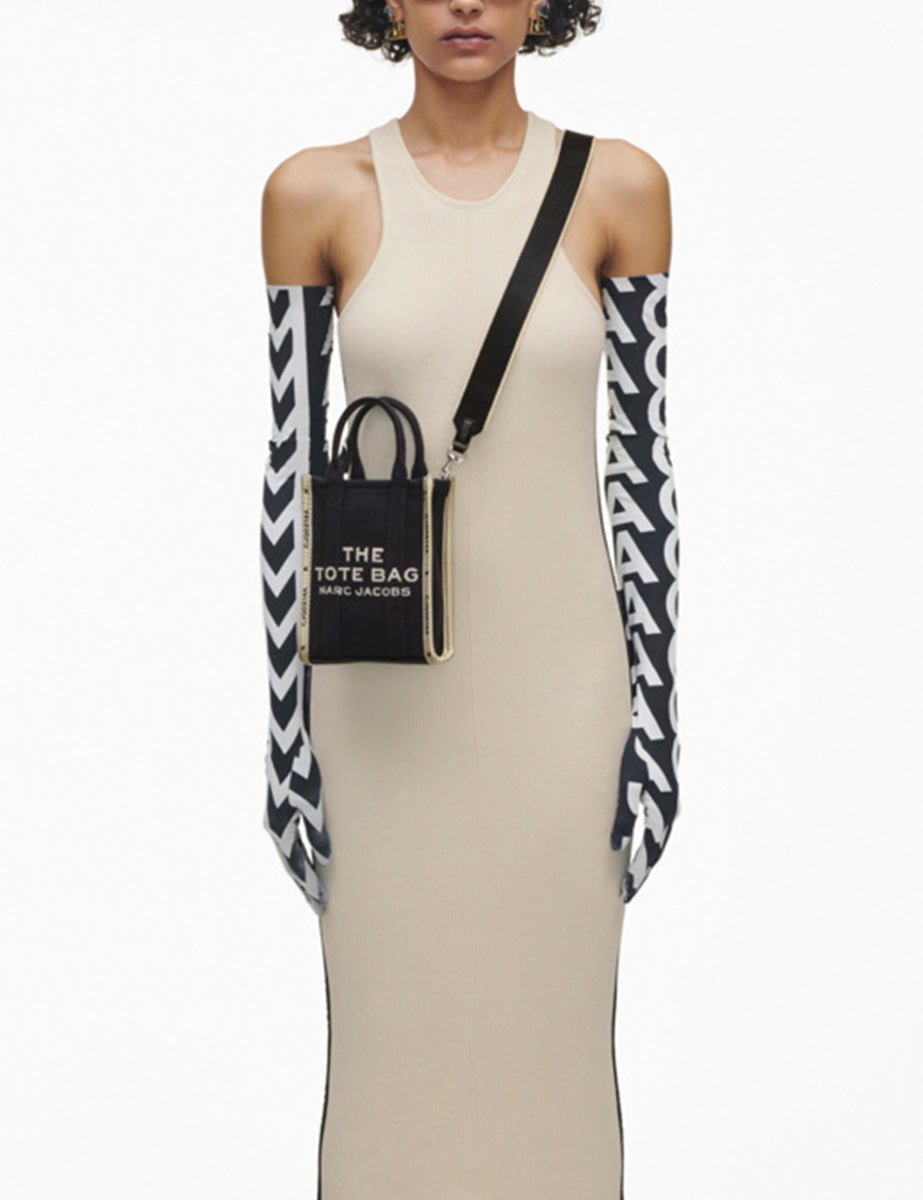 the phone tote leather nero - marc jacobs - shopper