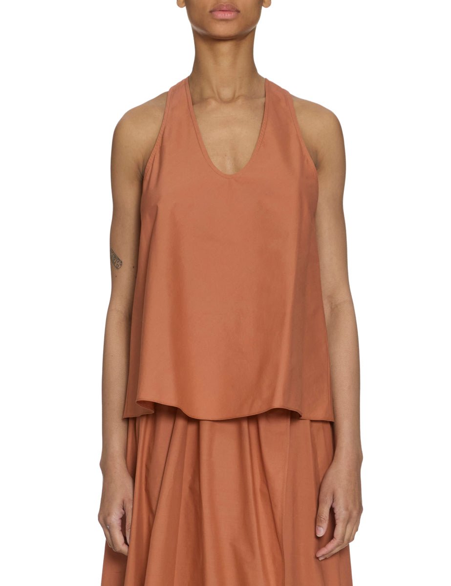 top cotone popeline terra - forte forte - canotta