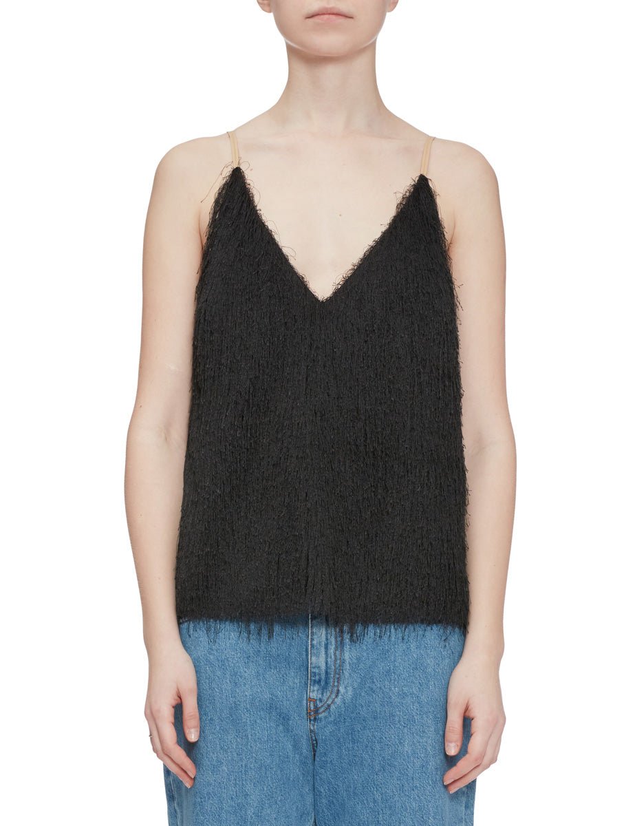 top frange bretelline nero - alysi - top