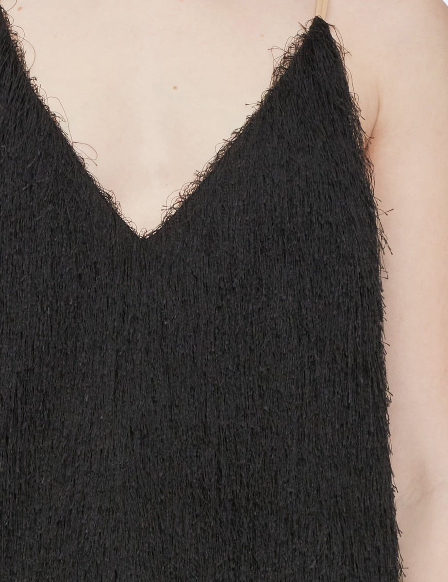 top frange bretelline nero - alysi - top