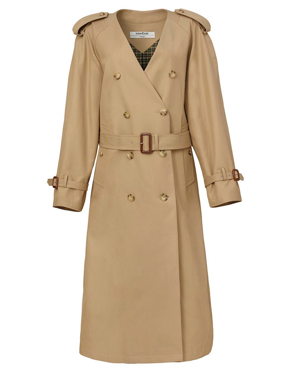 trench doppiopetto beige - kimhekim - trench