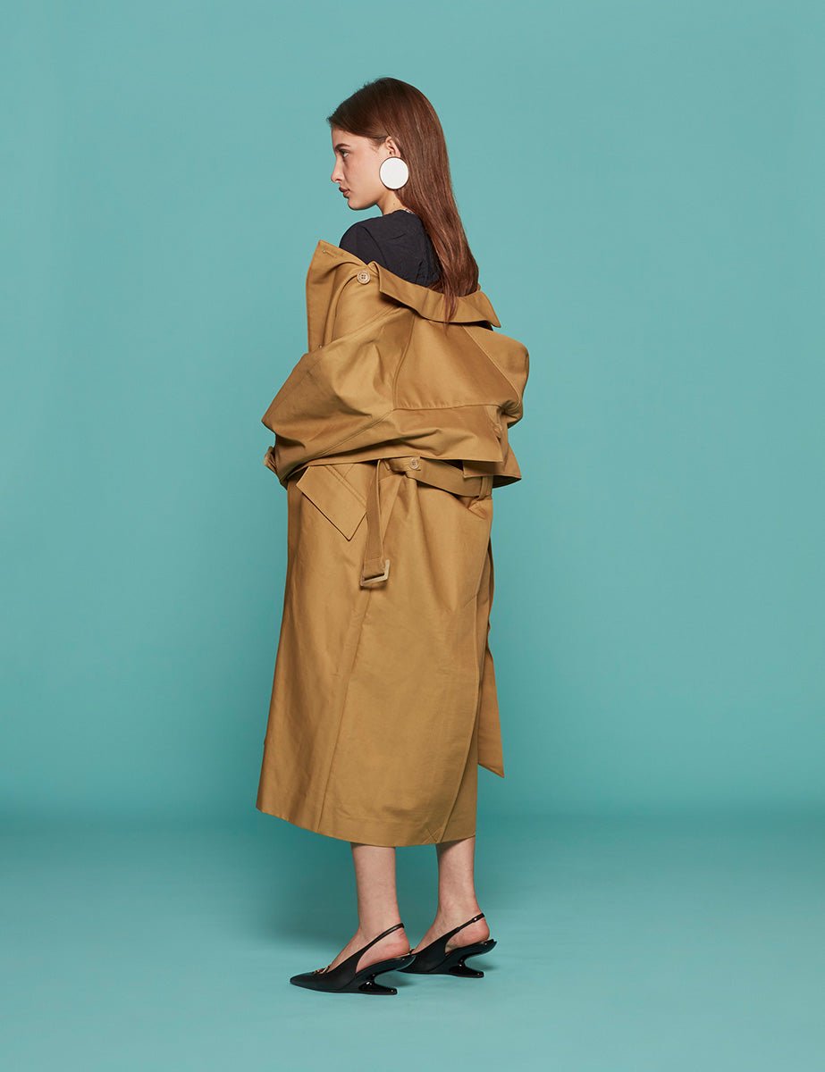 trench sculpted tan tan - tibi - trench