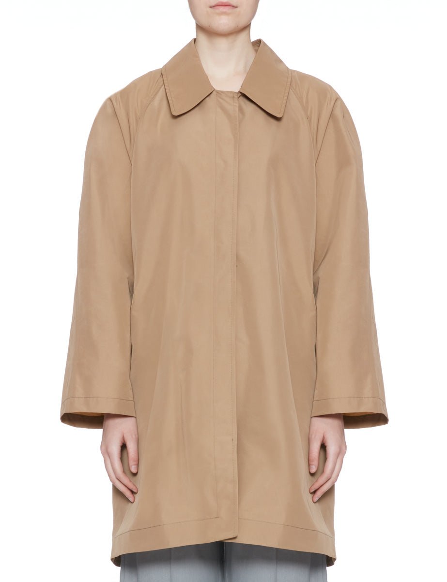 trench tecnico nylon svasato camel - alysi - trench