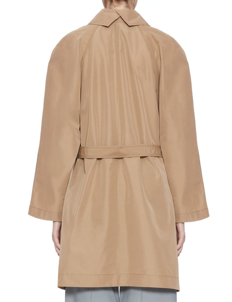 trench tecnico nylon svasato camel - alysi - trench