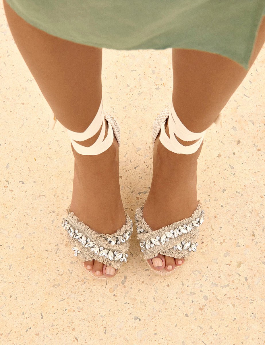 valenciana zeppa crystals naturale - maneb� - sandalo tacco