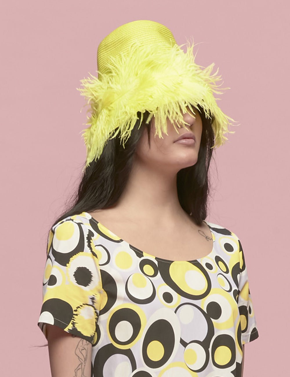 cappello fluo struzzo - vivetta - cappello