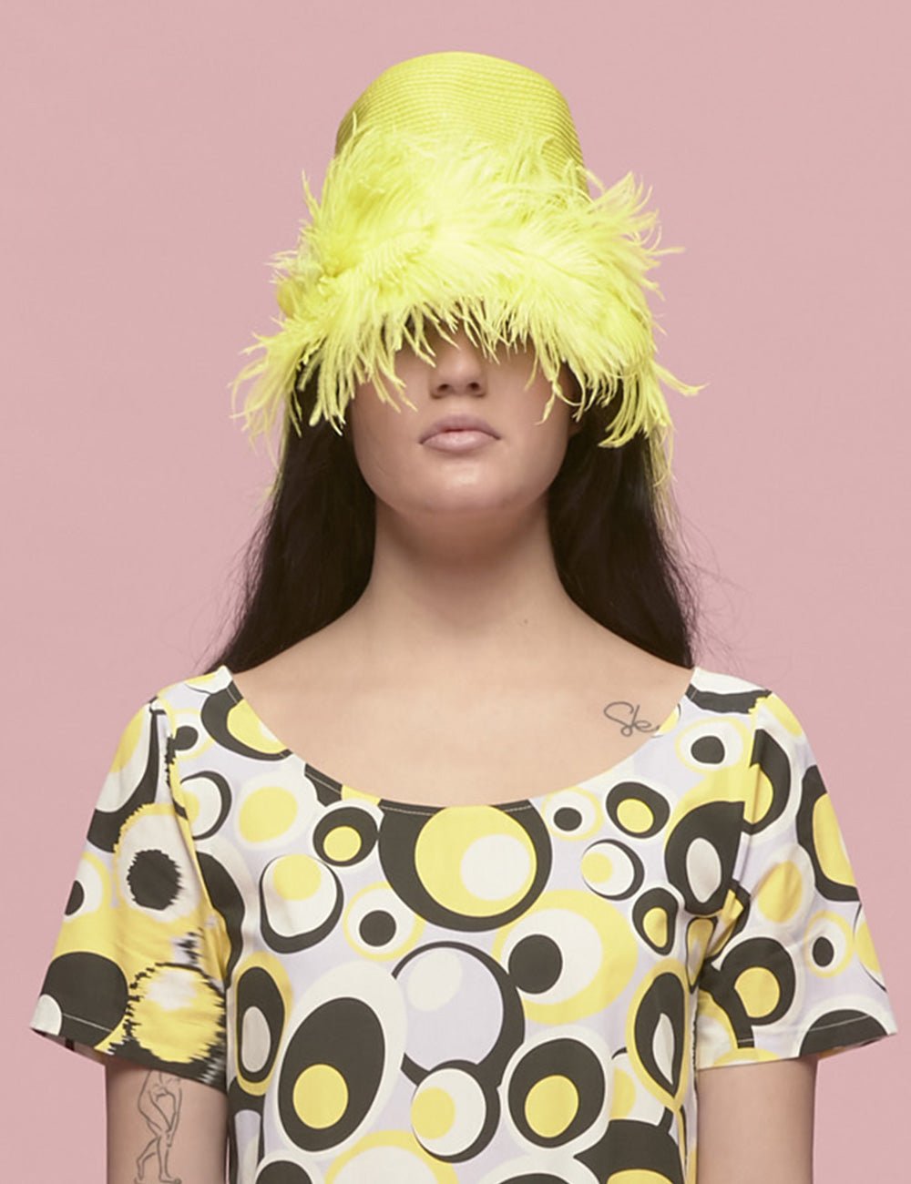 cappello fluo struzzo - vivetta - cappello