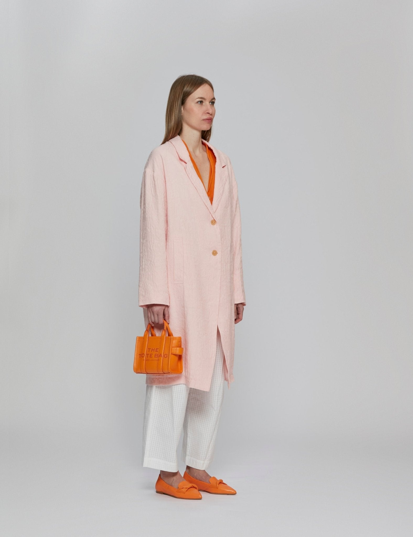 cappotto crepe jacquard rosa - forte forte - cappotto