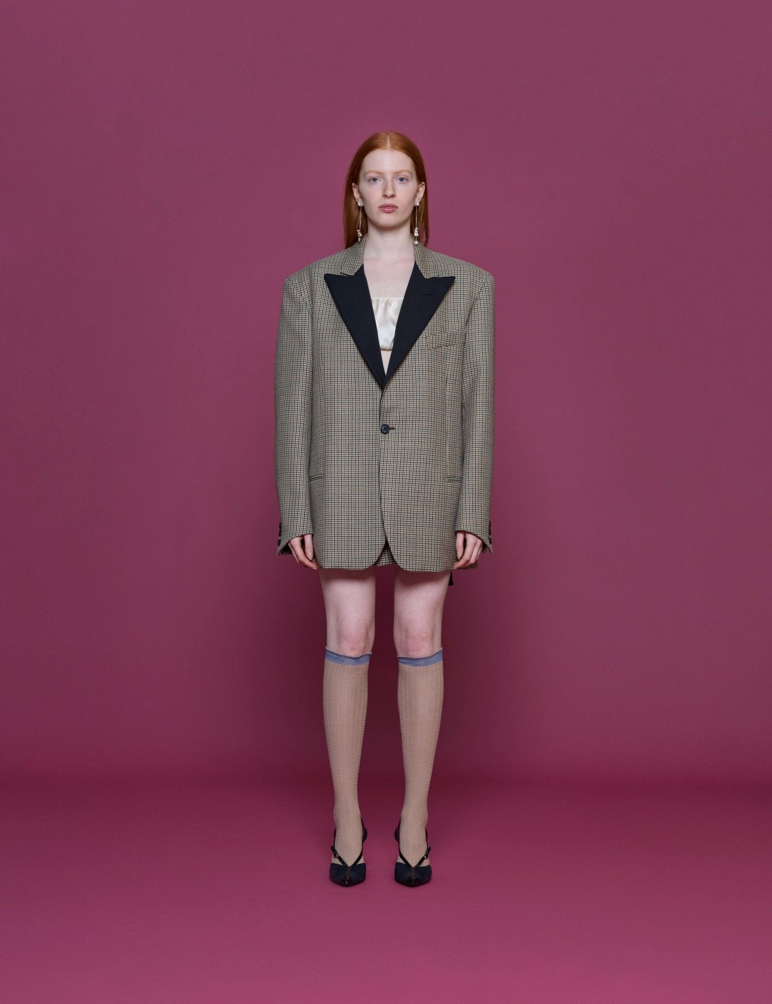 giacca collo lancia micro pied de poule - n21 alessandro dell'acqua - blazer