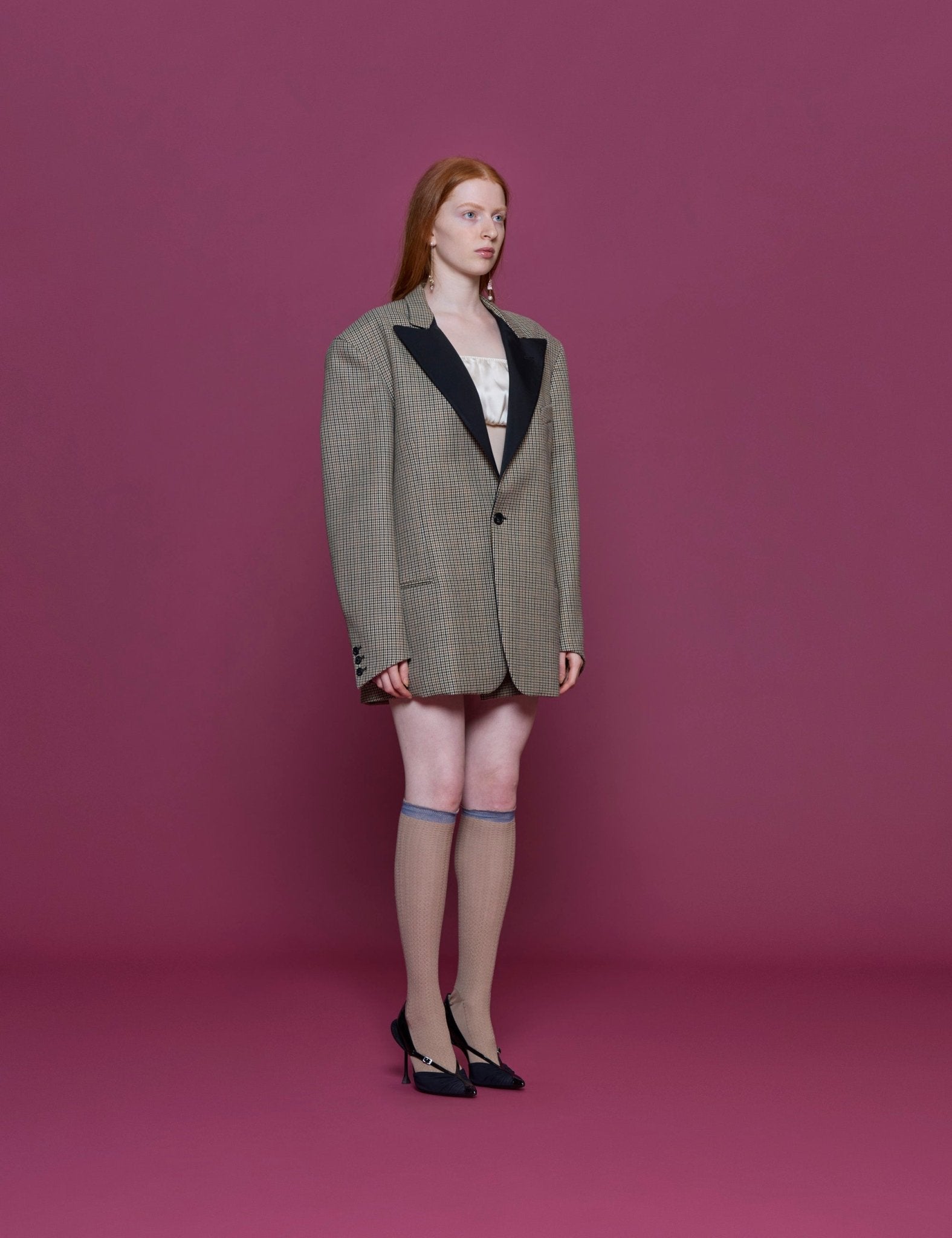 giacca collo lancia micro pied de poule - n21 alessandro dell'acqua - blazer