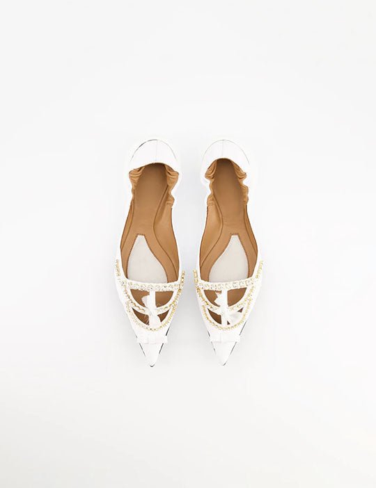 miky ballet flat pelle bianco - 1309sr - ballerina