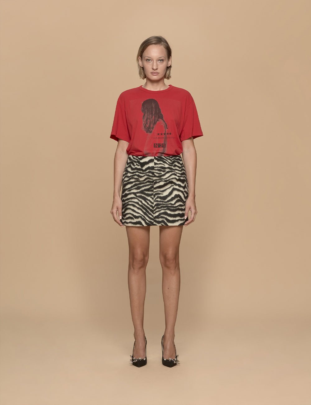 minigonna jacquard zebra - n21 alessandro dell'acqua - minigonna