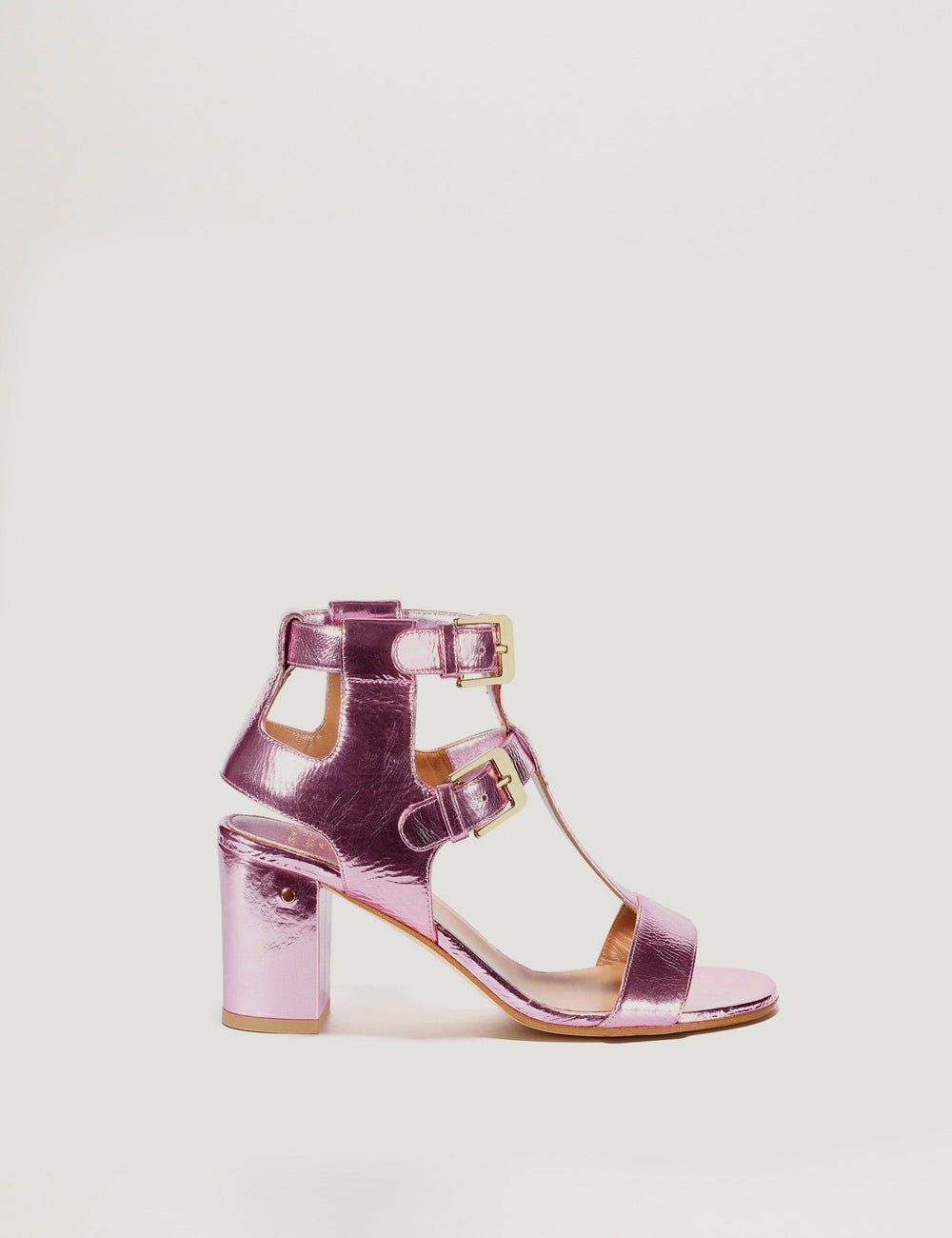 sandali laminato pink - laurence dacade - sandalo tacco