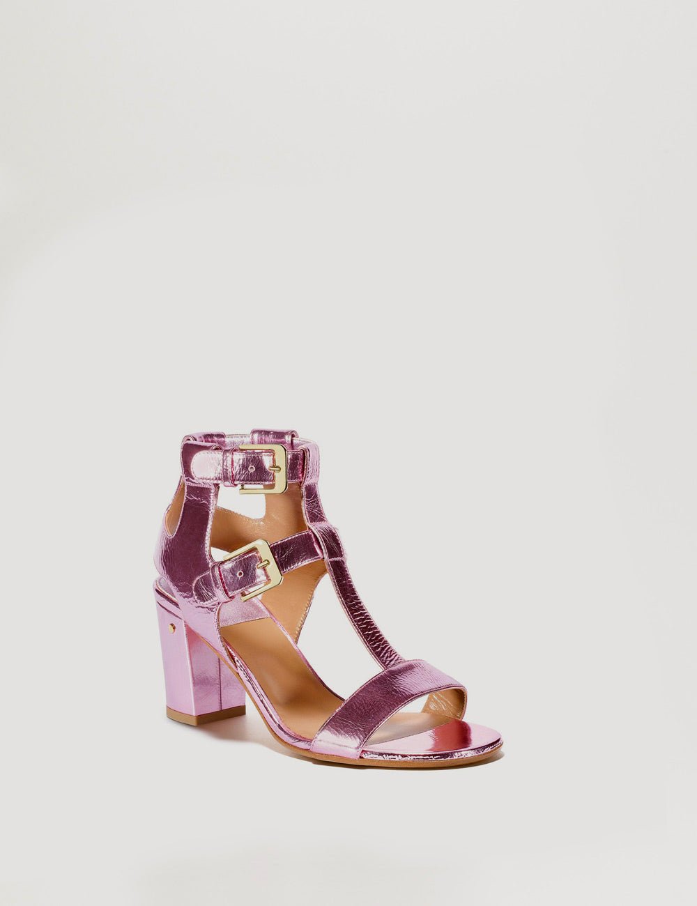 sandali laminato pink - laurence dacade - sandalo tacco