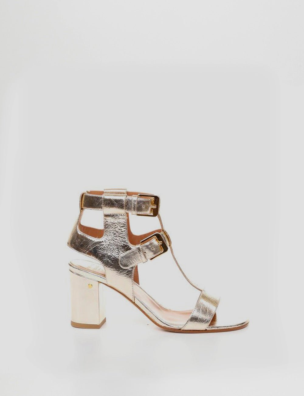 sandali laminato platino - laurence dacade - sandalo tacco