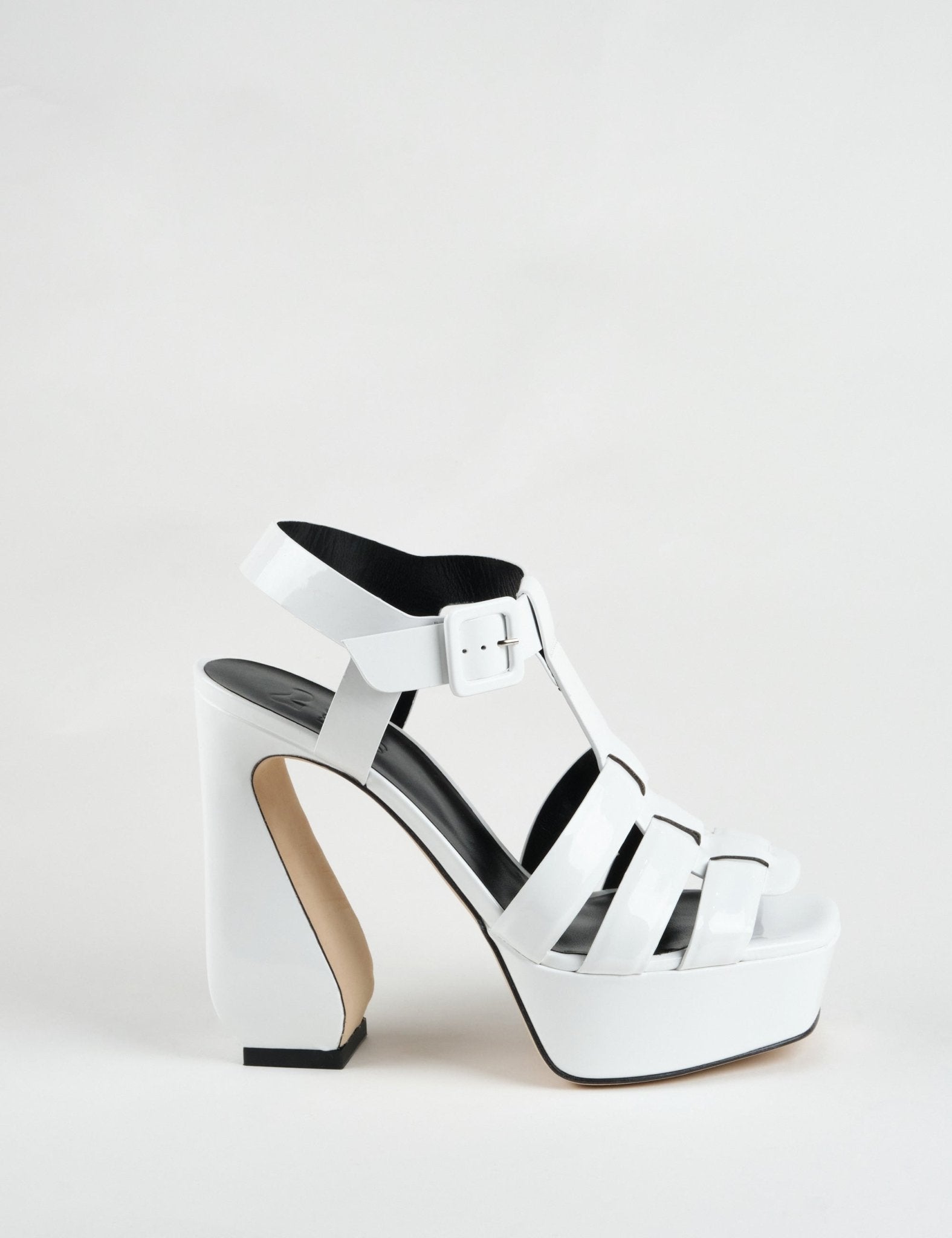 sandalo cinturino bianco - si rossi - sandalo tacco